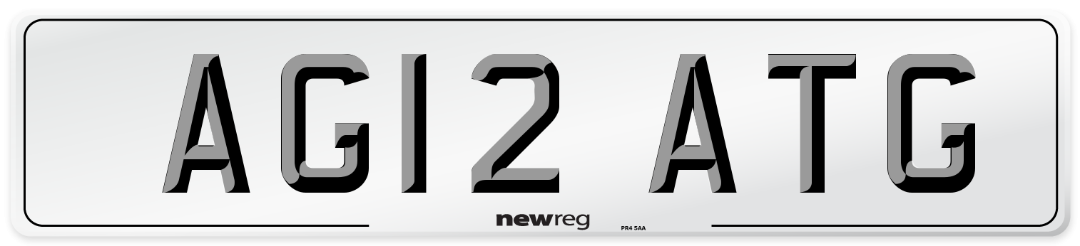 AG12 ATG Number Plate from New Reg